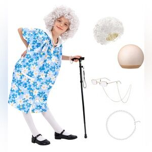 Kids Old Lady/Grandma Costume, XL